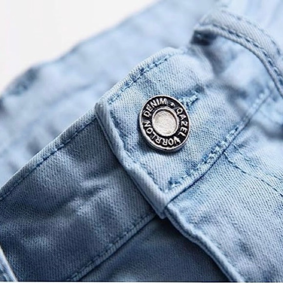 Qazel Vorrlon Men's Blue Skinny Jeans Stretch Washed Slim Fit Pencil Pants - Picture 3 of 13